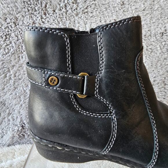 Naturalizer Women's Rylen Leather Side Zip Ankle Booties Size 7N‎ Black Comfort - Picture 2 of 8